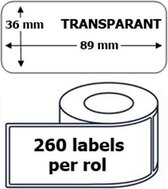 1x Dymo 99013 compatible 260 labels / 36 mm x 89 mm / transparant