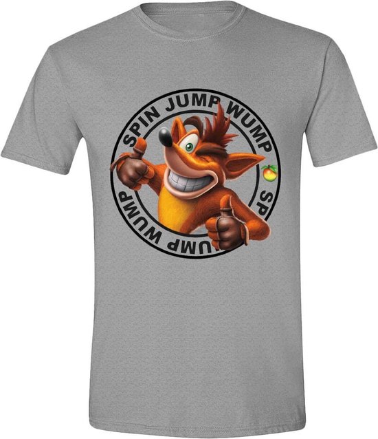 Crash Bandicoot - Jump Wump Crash Men T-Shirt - Grey Melange - XL