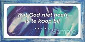 Wat god niet heeft is te koop bij ..... - Klassieke spreuk als tekstbord in trendy houten lijst