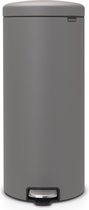 Brabantia NewIcon poubelle à pédale 30 litres avec seau intérieur synthétique - Mineral Concrete Grey