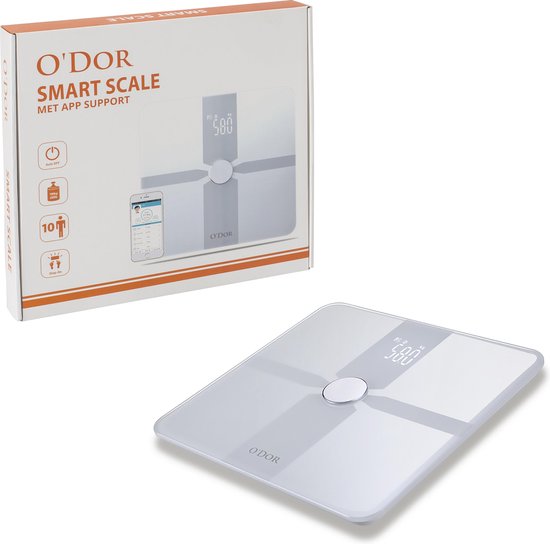 O'dor® Bluetooth - Personenweegschaal met Lichaamsanalyse - Wit | Bestel nu!