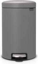 Brabantia NewIcon Prullenbak - 12 liter - Mineral Concrete Grey