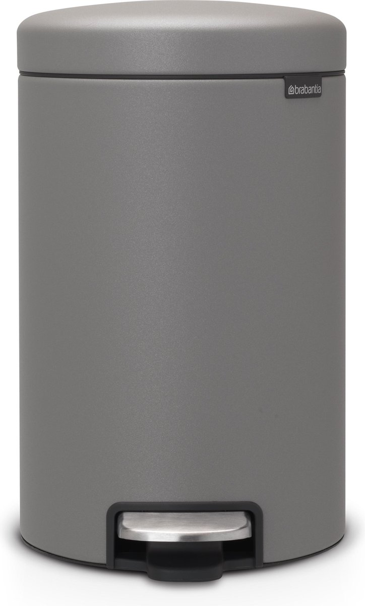 Goedkoopste Brabantia NewIcon Prullenbak - 12 liter - Mineral Concrete Grey