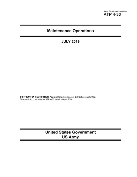 Army Techniques Publication ATP 4-33 Maintenance Operations  ... - cover