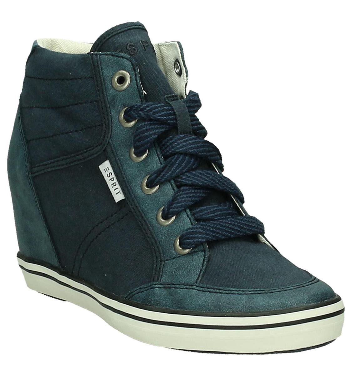 Esprit - 036ek1w112 - Sneaker met sleehak - Dames - Maat 42 - Blauw - Blue  | bol.com