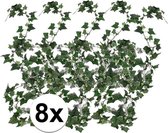 8x Groene klimop slinger plant Hedera Helix 180 cm - Kunstplanten/nepplanten - Woondecoraties