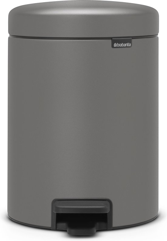 Brabantia NewIcon Prullenbak - 5 liter - Mineral Concrete Grey