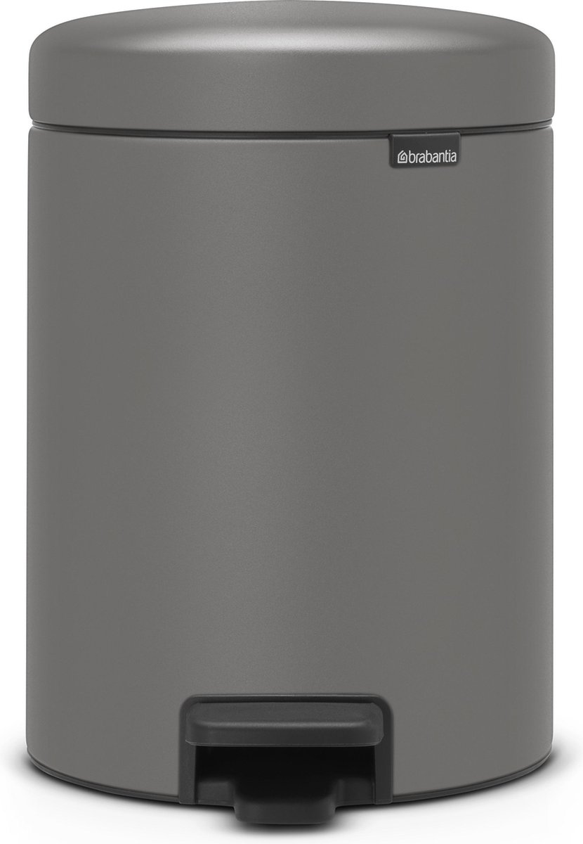 Goedkoopste Brabantia NewIcon Prullenbak - 5 liter - Mineral Concrete Grey