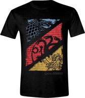 Game of Thrones  - Diagonal Sigils Mannen T-Shirt - Zwart - XL