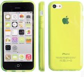 Apple iPhone 5C Gel Silicone Case Hoesje met achterkant Transparant Geel Yellow