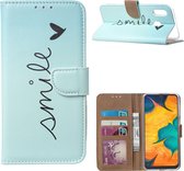 Hoesje voor Samsung Galaxy A30 - Book Case - geschikt voor 3 pasjes - Smile