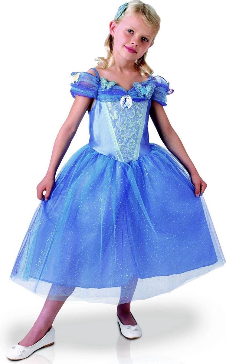 Disney Prinsessenjurk Assepoester Live Action - Kostuum Kind - Maat 128/140  | bol