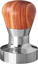 scarlet espresso | Tamper "Passion" voor barista; met ergonomische PVC of kostbaar houten handvat naar keuze en precisie roestvrijstalen basis.