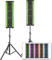 Vonyx LM65 LightMotion actieve speakerset met LED lichtshow + setje statieven