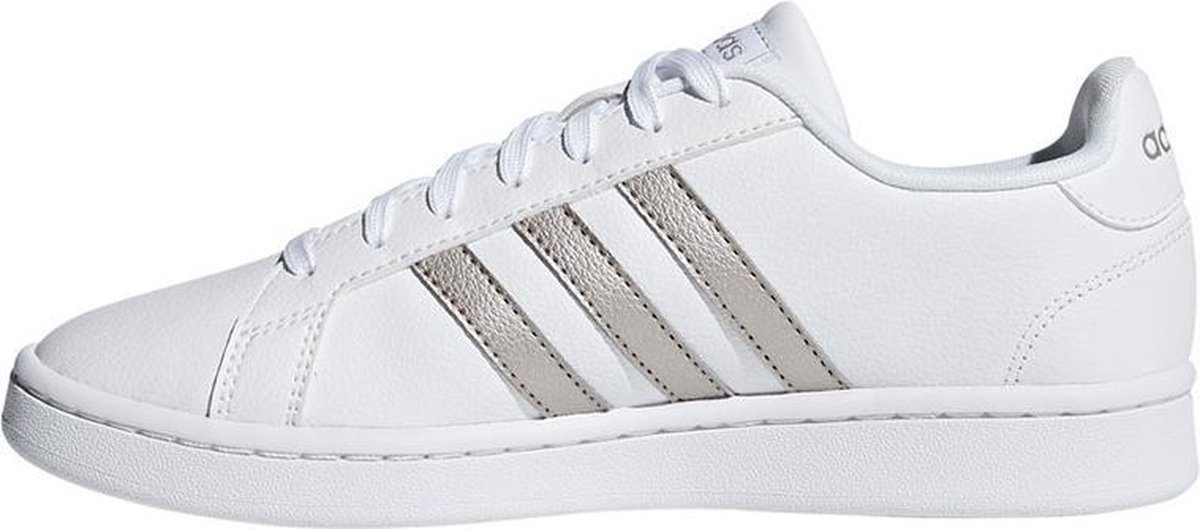 adidas Grand Court sneakers dames wit/zilver " | bol.com