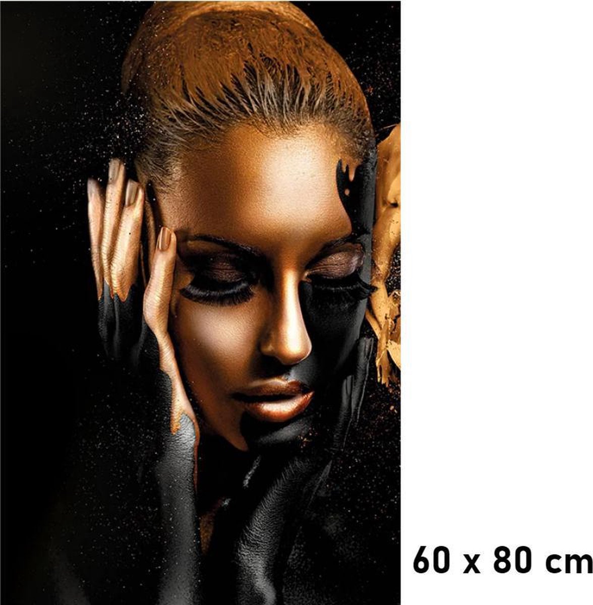 Dibond schilderij goud zwarte vrouw 118x70 - online kopen | BESLIST.nl |  Lage prijs