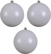 3x Grote winter witte kunststof kerstballen van 20 cm - mat - winter witte kerstboom versiering