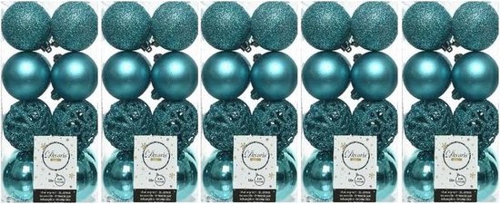 getuigenis Veronderstellen pols 80x Turquoise blauwe kunststof kerstballen 6 cm - Mix - Onbreekbare  plastic... | bol.com