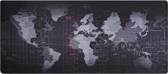 Tapis de souris de carte du monde, 80 x 30 cm, Anti-dérappant