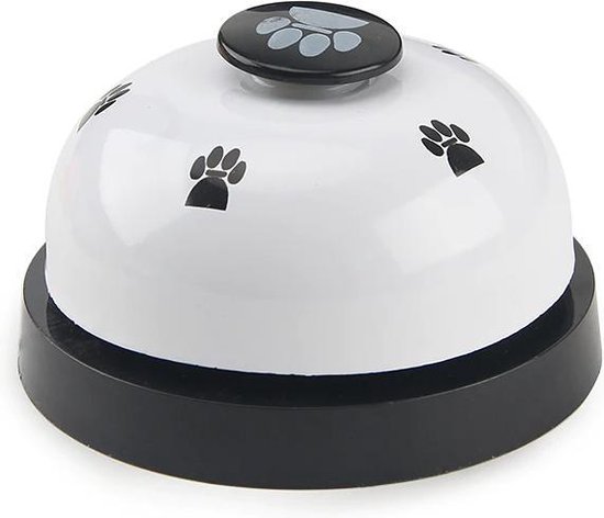 Hondenbel Wit/Zwart - Intelligentie - Hondenspeeltje - Bel voor honden - Hondentraining - Hondenspeelgoed - Honden speelgoed - Speelgoed voor honden - Puppie - Puppy