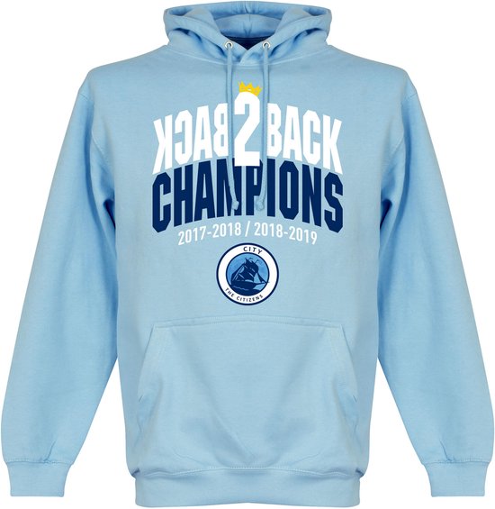 City Back to Back Champions Hoodie - Lichtblauw - M