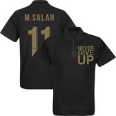 Never Give Up Liverpool M. Salah Polo Shirt - Zwart/ Goud - M