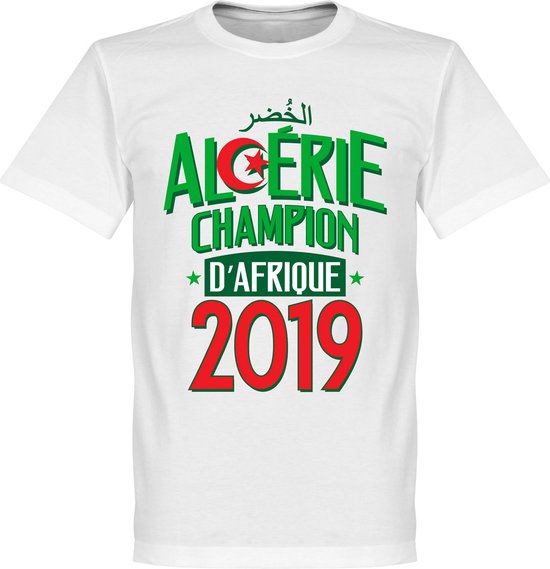 Algerije Champions of Africa 2019 T-Shirt - Wit - 5XL