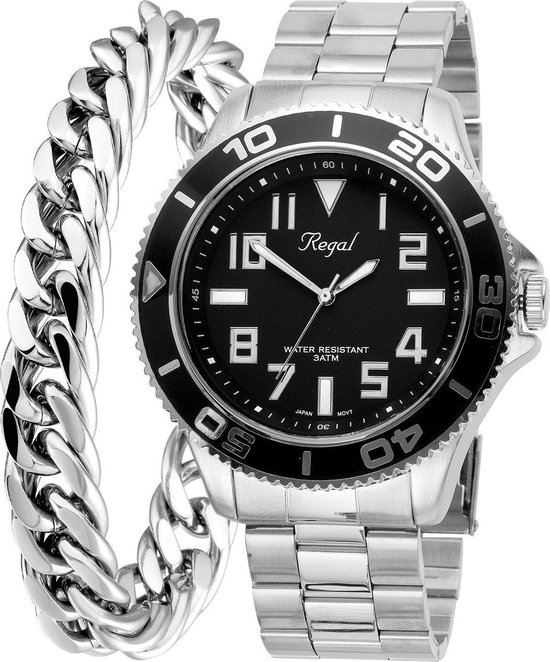 Regal horloge met een goudkleurige kast en band - Lucardi.nl
