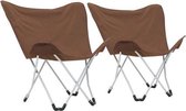 Inklapbare campingstoelen (INCL reisetui)Vlinder Bruin 2 STUKS - Campingstoelen opvouwbaar - Strandstoelen