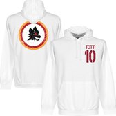 AS Roma Vintage Logo Totti 10 Hooded Sweater - Wit - Kinderen - 92/98