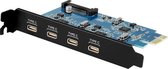 AUKEY PCI Express-kaart 4-poorts USB 3.0 USB C-uitbreidingskaart Type C Compatibel met Windows 2000 / XP / 7/8 / 8.1 en Linux-kernel