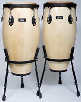 Fame Conga Set 11"+12", Natural, incl. Stand, zwart HW - Conga