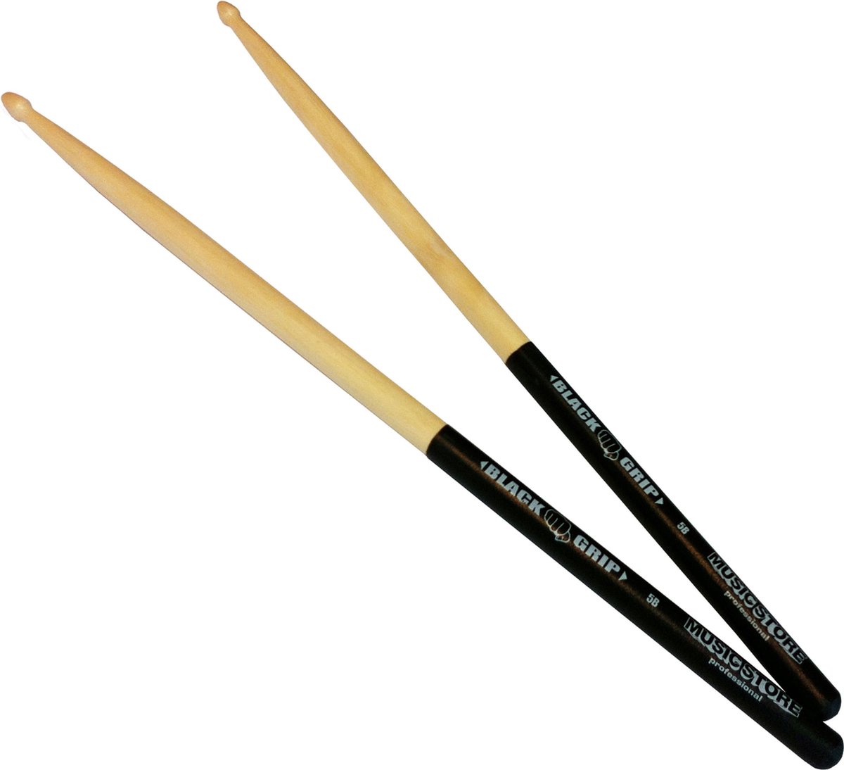 MUSIC STORE 5B Sticks "zwart Grip", Hornbeam, Wood Tip - Drumsticks