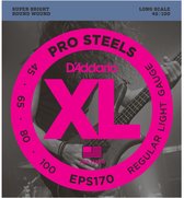 D'Addario 4er bas XL Pro Steels 45-100 45-65-80-100, EPS170 - Snarenset voor 4-string basgitaar