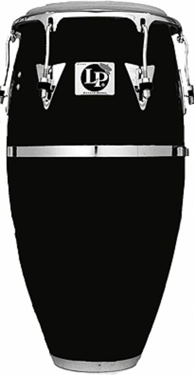Latin Percussion LP559X1BK Patoto Model Fiberglass Conga Black Chrome