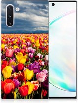 Back Case Geschikt voor Samsung Note 10 TPU Siliconen Hoesje Tulpen