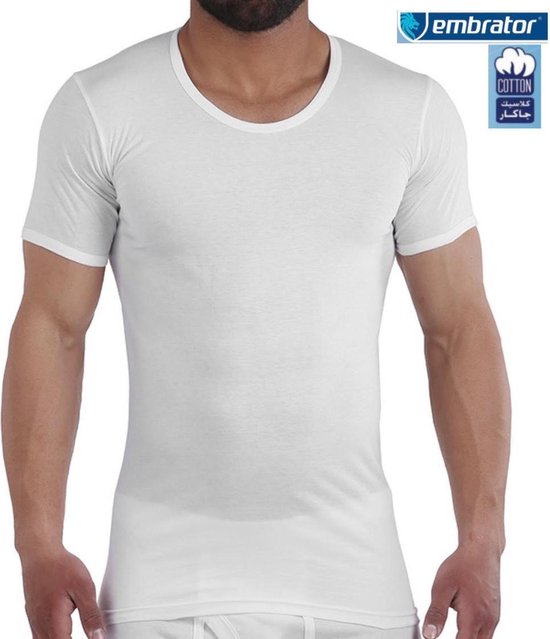 Embrator heren T-shirt invisible lage ronde hals wit maat 3XL