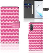 Geschikt voor Samsung Galaxy Note 10 Telefoon Hoesje Waves Pink