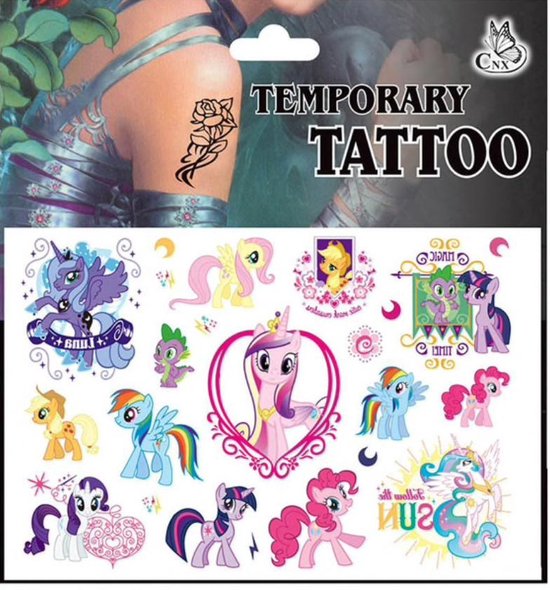 ik heb nodig Namaak beu My Little Pony kinder tattoo - MyLittlePony - Water overdraagbare  tijdelijke neptattoo | bol.com