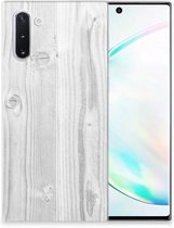 Geschikt voor Samsung Galaxy Note 10 Bumper Hoesje White Wood