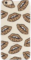iPhone 6 / 6S hoesje TPU Soft Case - Back Cover - Rebell Leopard Lips (leopard lippen)