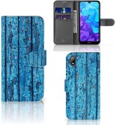 Smartphone Hoesje Huawei Y5 (2019) Book Style Case Blauw Wood