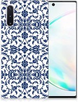 Back Case Geschikt voor Samsung Note 10 TPU Siliconen Hoesje Flower Blue