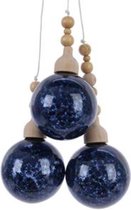 Kersthangers - Swingtag a 1 gl bauble bundle w glitter Night blue dia5cm