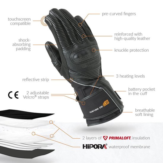 Harssidanzar Heren Motorhandschoenen Winter Warm Geitenleren Fleece gevoerd Touchscreen Motorhandschoenen GM041EU, Bruin, Maat L