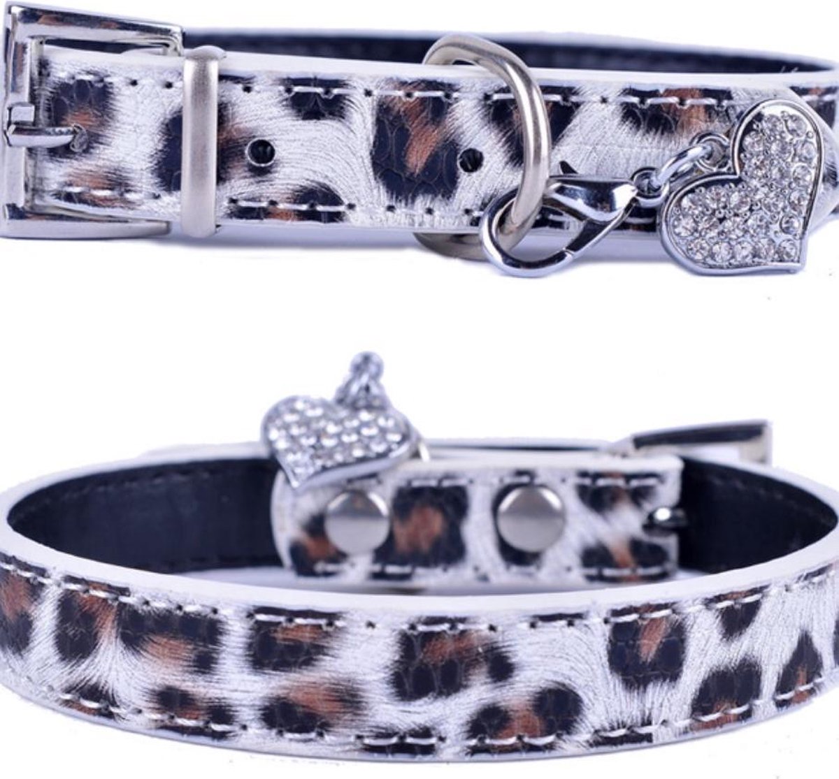 Hondenhalsband Panterprint - Hondenhalsband - Met Bedel - 28 tot 36 CM