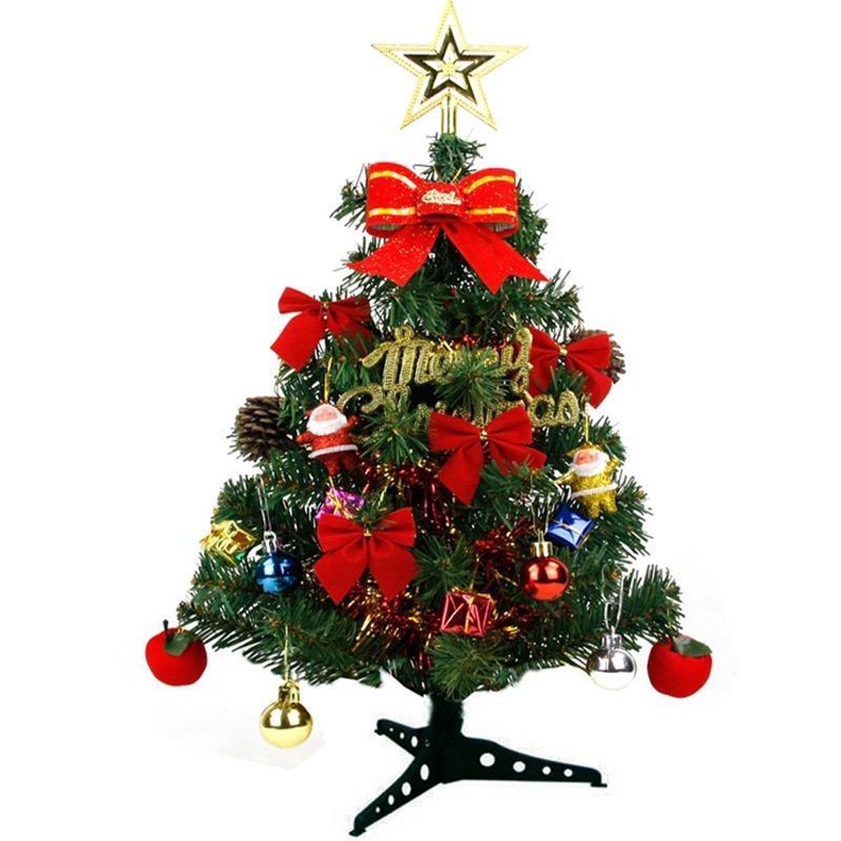 Mini kerstboom met decoratie en lichtjes - 60CM - verlichting op batterijen