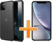 iPhone 11 Pro Hoesje - Multi Protective Armor + Tempered Glass - Zwart