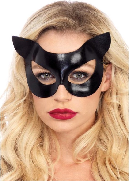 Chats/ chat masque look vinyle / cuir noir pour les adultes - Carnaval  habiller... | bol.com