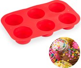 Relaxdays muffin bakvorm - siliconen - muffinvorm - cupcake vormpjes - 6 stuks